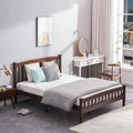 UBesGoo Wood Platform Bed with Headboard And Footboard,Walnut Full