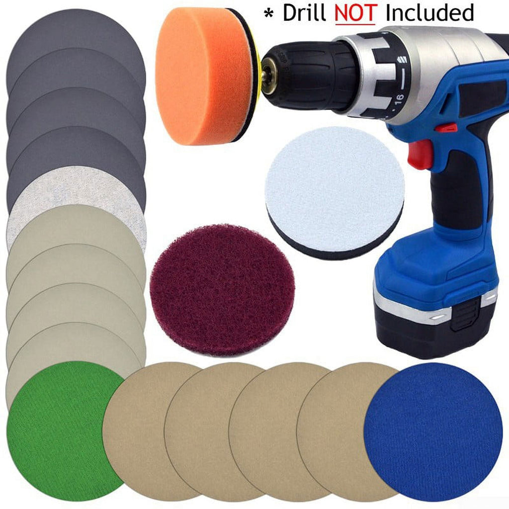 UHUSE 3inch Automotive Polishing Set Headlight Repairing Kit Sandpaper Scouring Cloth