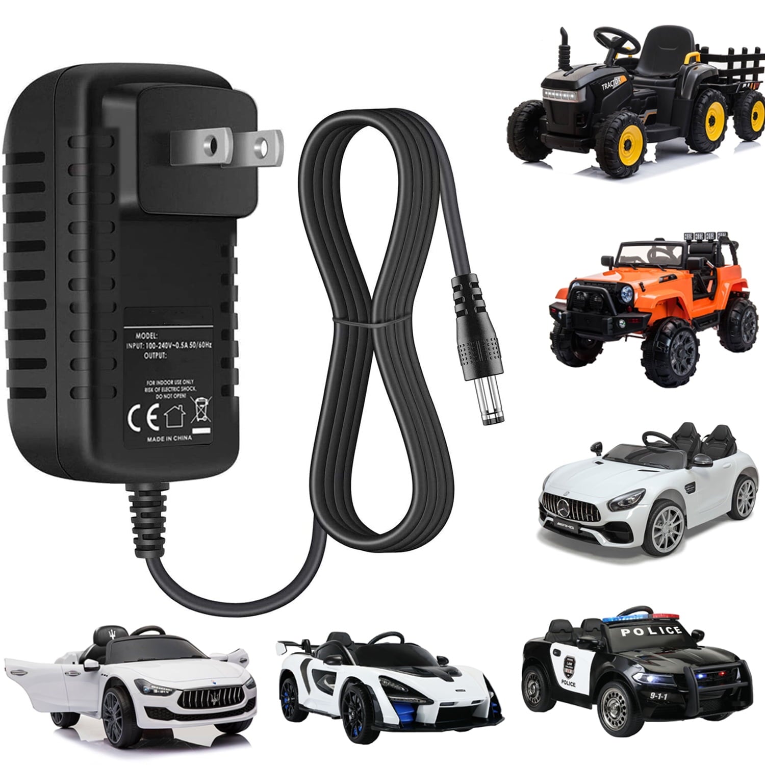 UWR-Nite 12 Volt Battery Charger for Ride On Toys, 12V Kids Ride On Car Charger Universal Charger Electric Battery Power Supplies