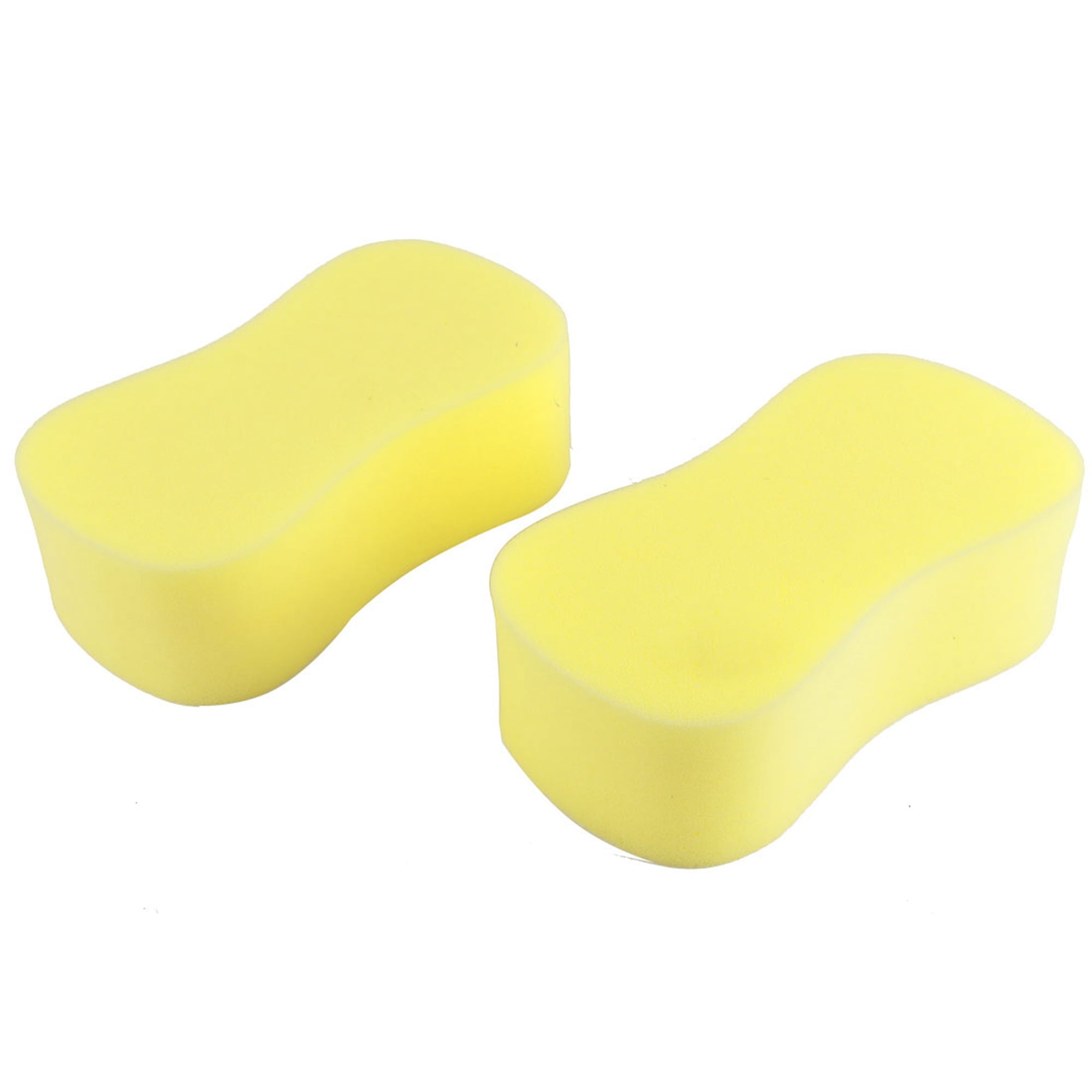 Unique Bargains 2 Pcs Durable Practical Vehicle Car Wash Sponge Bone Shaped Block Yellow