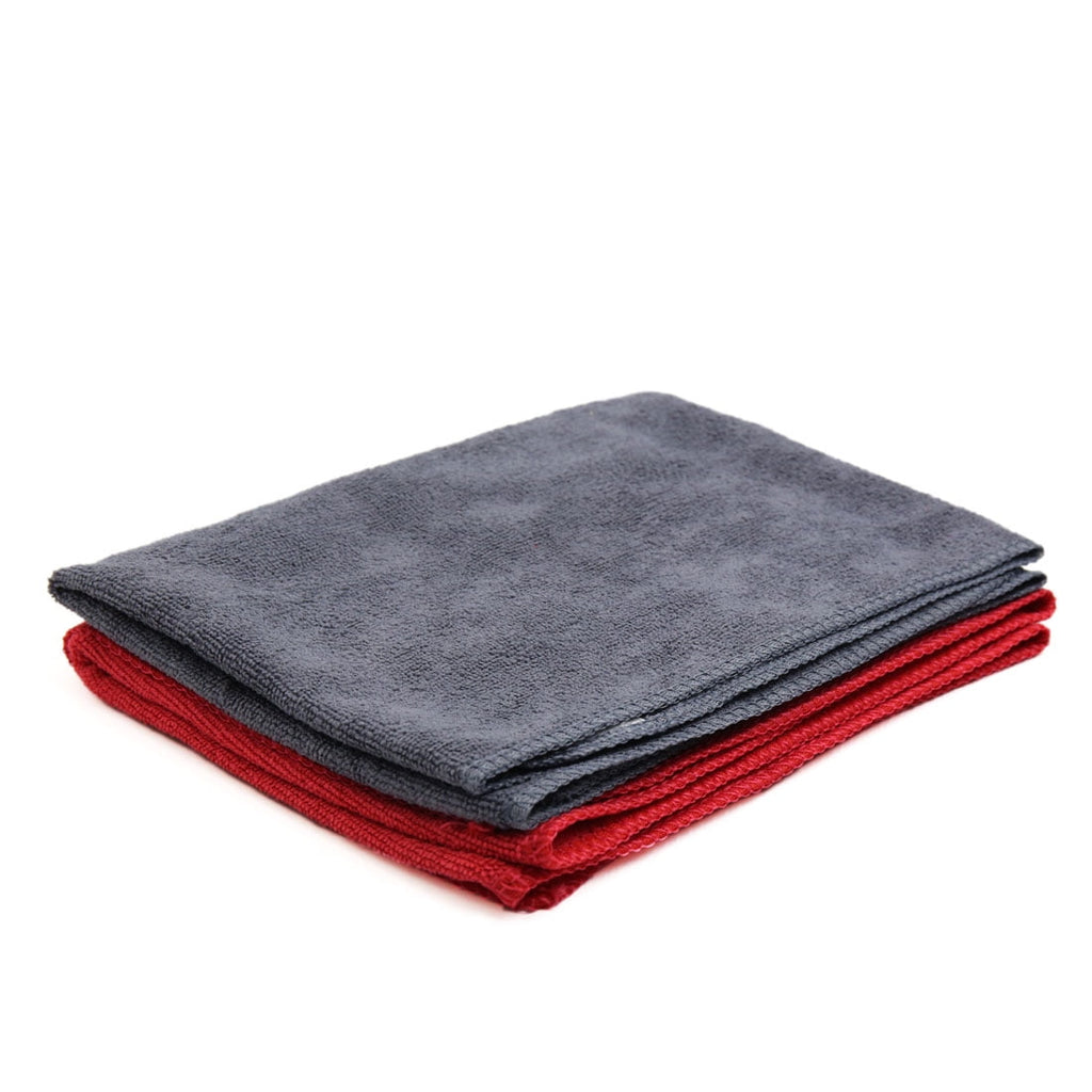 Unique Bargains 2 Pcs High Absorbing Synthetic Chamois Car Clean Cloth Towel Protective for Auto Door Glass Red Gray