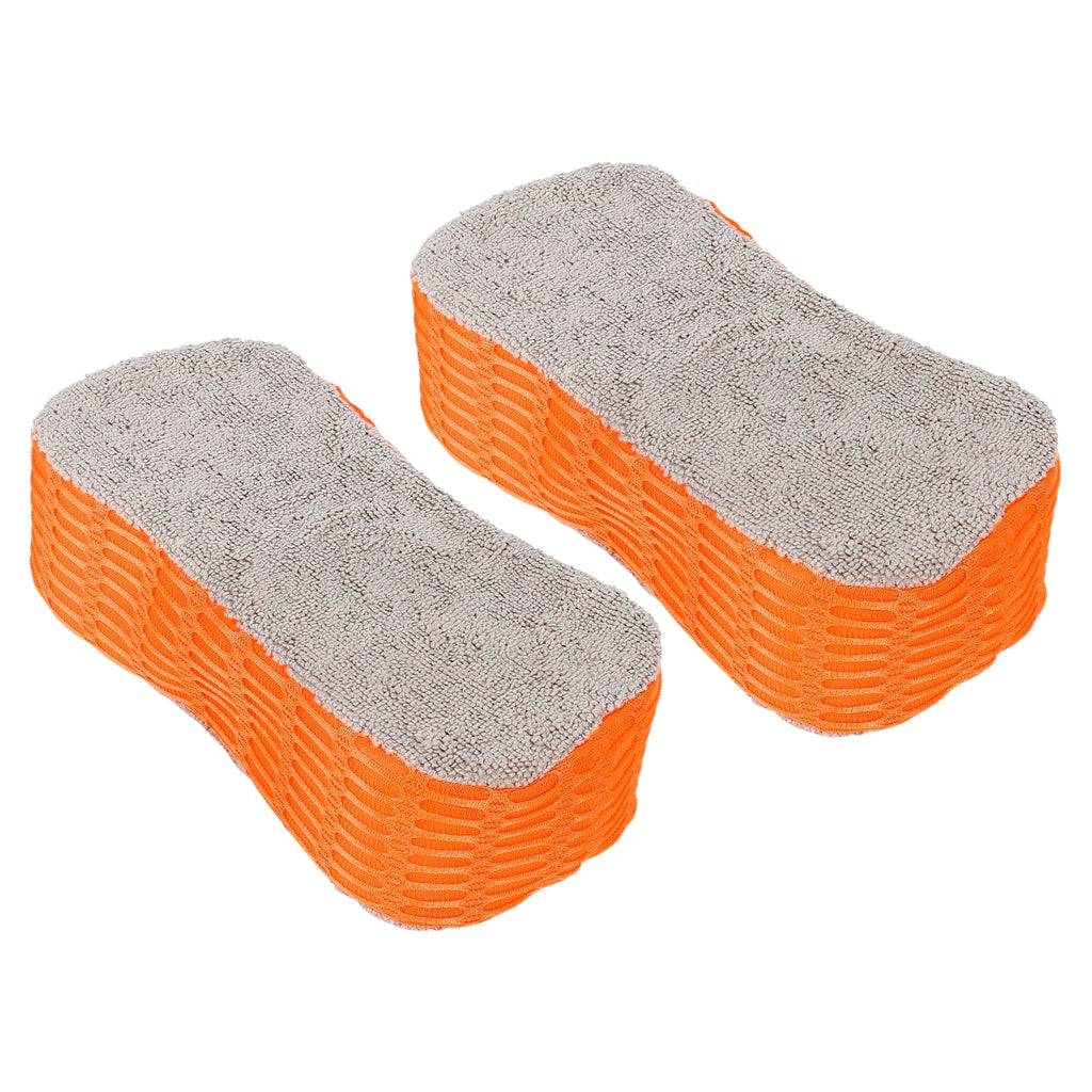 Unique Bargains 2 Pcs Orange Gray Car Wash Sponge Cleaning Double Sided Dirt Washing Tool  Absorbent
