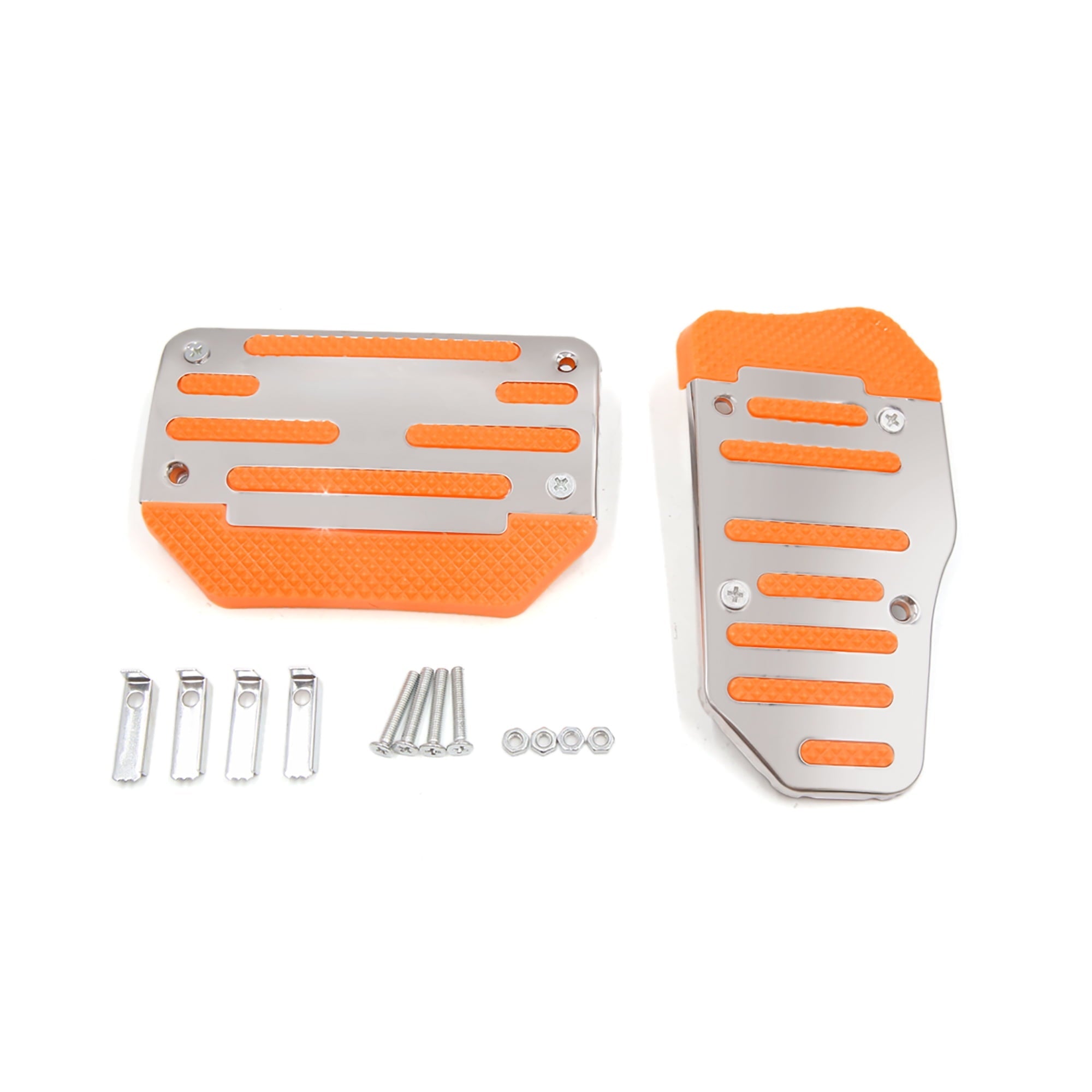 Unique Bargains 2 in 1 Racing Sports Non-Slip Automatic Car Gas Brake Pedal Pads Cover Orange