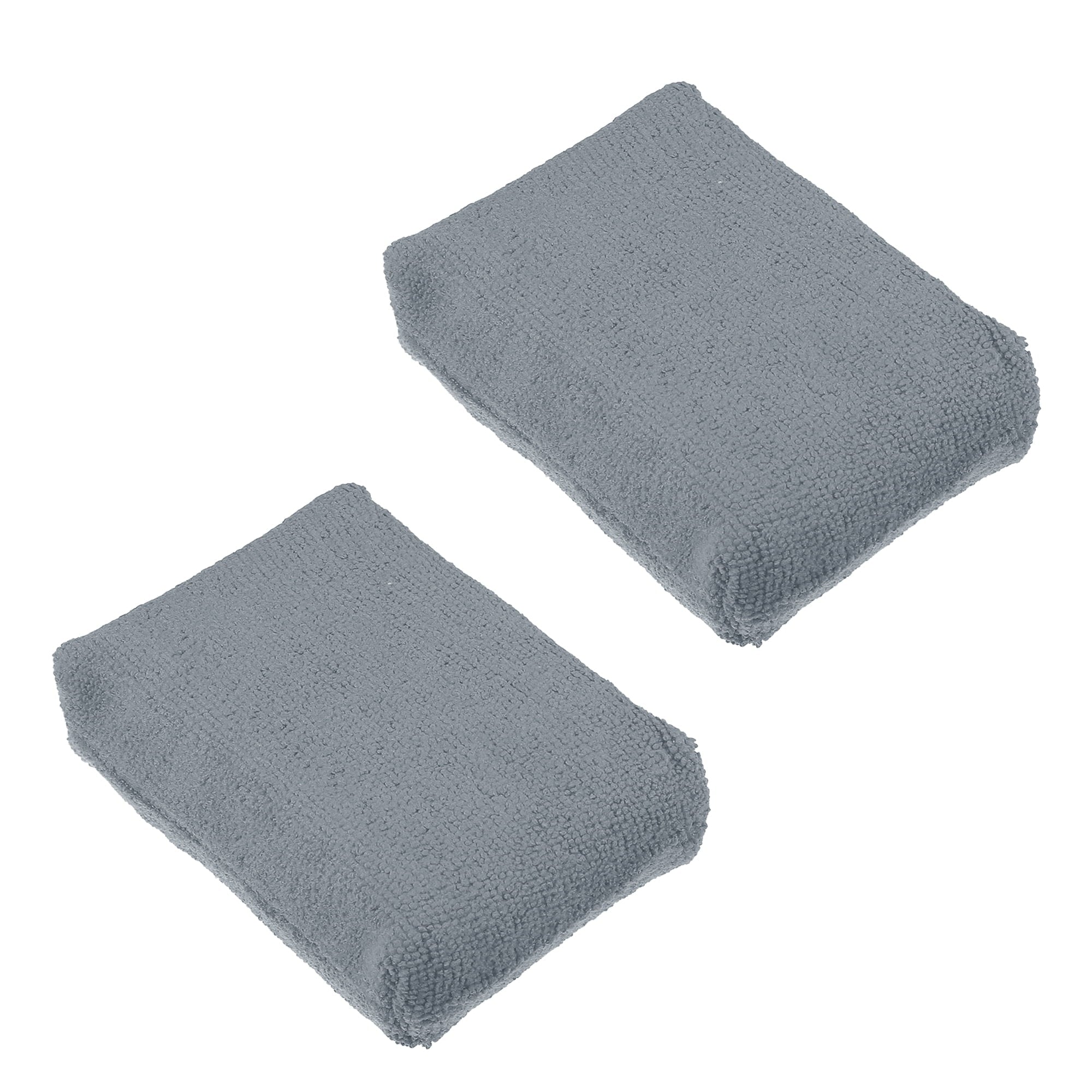 Unique Bargains 2pcs Gray Microfiber Detailing Applicator Sponges for Applying Wax Car Wash Dirt Washing Tool