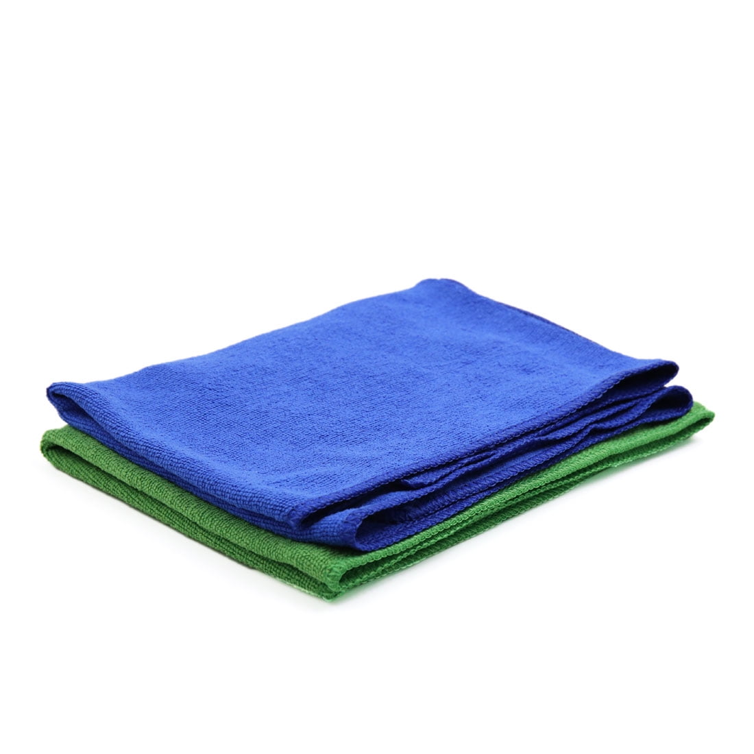 Unique Bargains 2pcs High Absorbing Synthetic Chamois Car Clean Cloth Towel Protective for Auto Car Blue Green