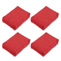 Unique Bargains 4pcs Red Microfiber Detailing Applicator Sponges for Applying Wax Car Wash Dirt Washing Tool
