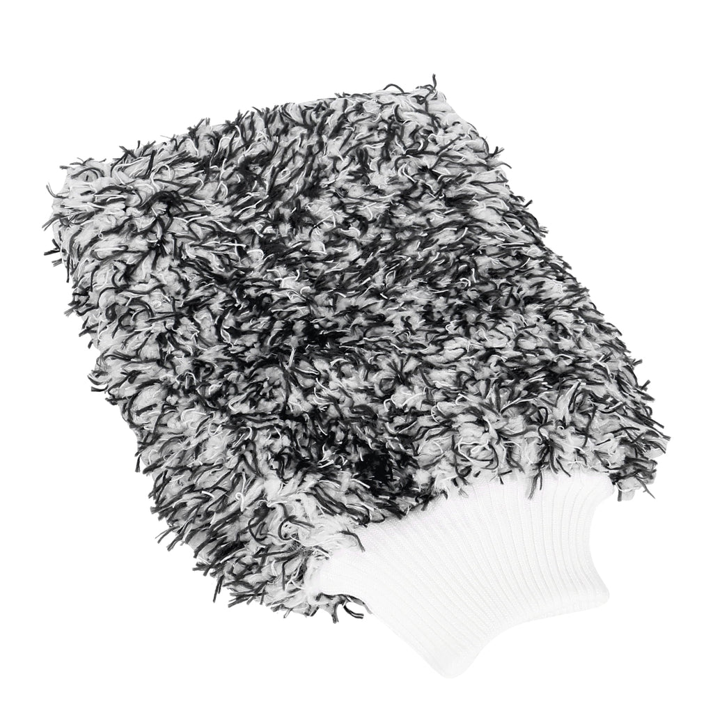 Unique Bargains Black Coral Fleece Car Wash Mitt Microfiber Glove Double Sided Dirt Washing Tool Absorbent