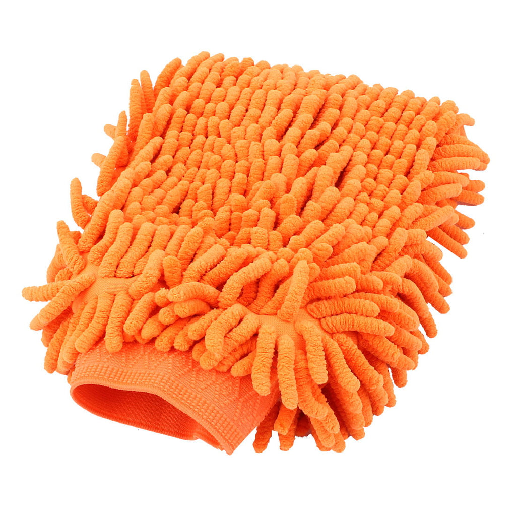 Unique Bargains Premium Car Mitt Microfiber Wash Washing Cleaning Anti Scratch Glove Orange