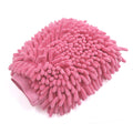Unique Bargains Protective Microfiber Chenille Car Wash Glove Anti Scratch for Auto Vehicle Fushcia