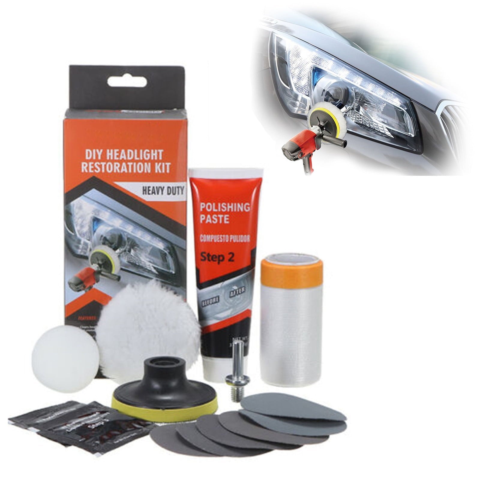 Up to 50% Off, Ovzne Headlight Preparation Set,headlight Restoration Kit For Car And Motorcycle, Headlight Polishing,scratch Removal,restoration Coating,car Cleaning And Maintenance