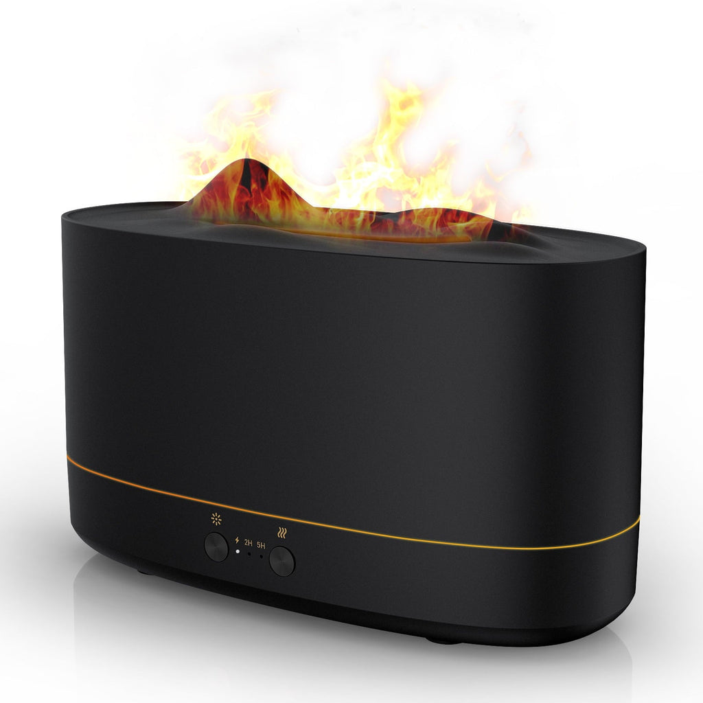 VAVSEA Flame Diffuser Humidifier with Flame Light, 3 Flame Colors Essential Oil Diffuser, Waterless Auto Shut-Off, Time Setting for Home, Office, Room