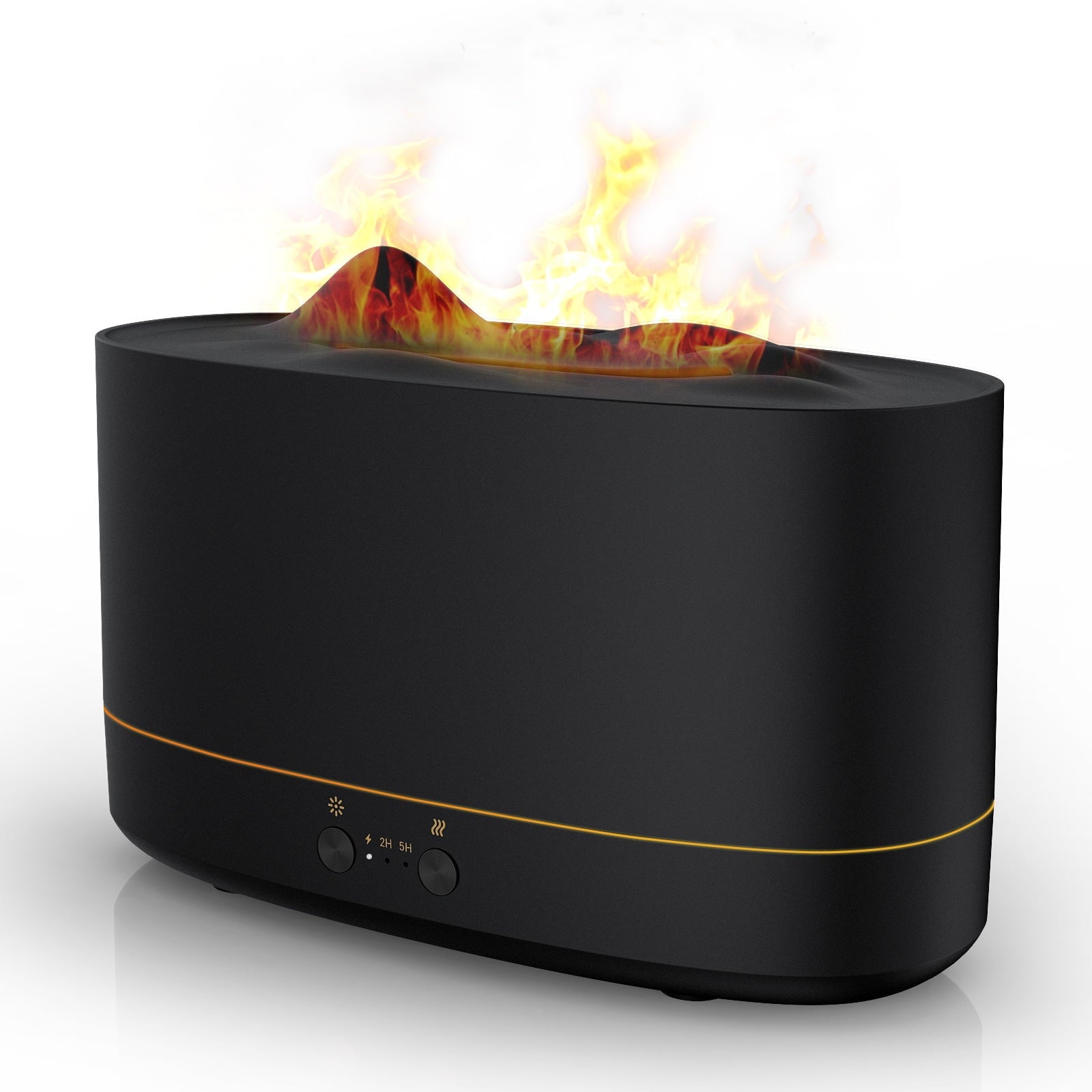 VAVSEA Flame Diffuser Humidifier with Flame Light, 3 Flame Colors Essential Oil Diffuser, Waterless Auto Shut-Off, Time Setting for Home, Office, Room