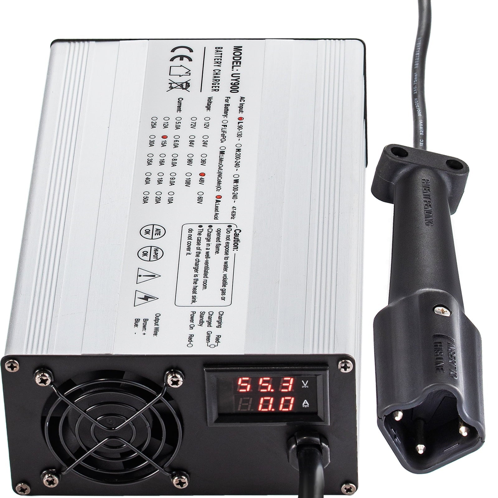 VEVOR Golf Cart Battery Charger 48V Club Car Charger 15A Golf Cart Electric Charger with G29 Drive/LED Club Car Battery Charger Aluminum Shell Power Wise Golf Cart Battery Charger for Ez Go Yamaha