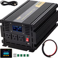 VEVOR Power Inverter 2000W Modified Sine Wave Inverter DC24V to AC120V Car Converter with USB Port LCD Display Remote Controller LED Indicator AC Outlets Inverter for Car RV Truck Boat Travel Camping