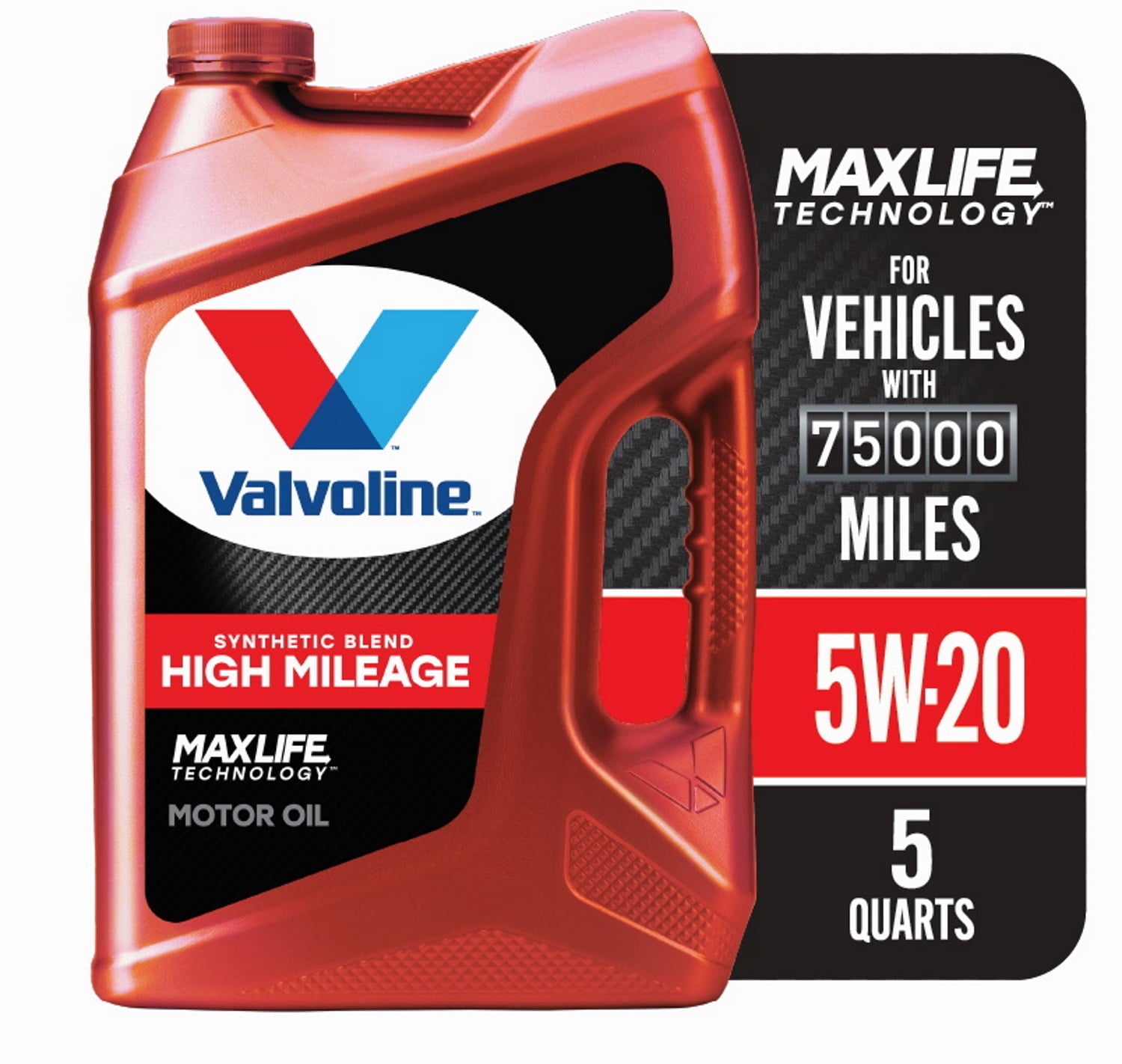 Valvoline High Mileage MaxLife 5W-20 Synthetic Blend Motor Oil 5 QT
