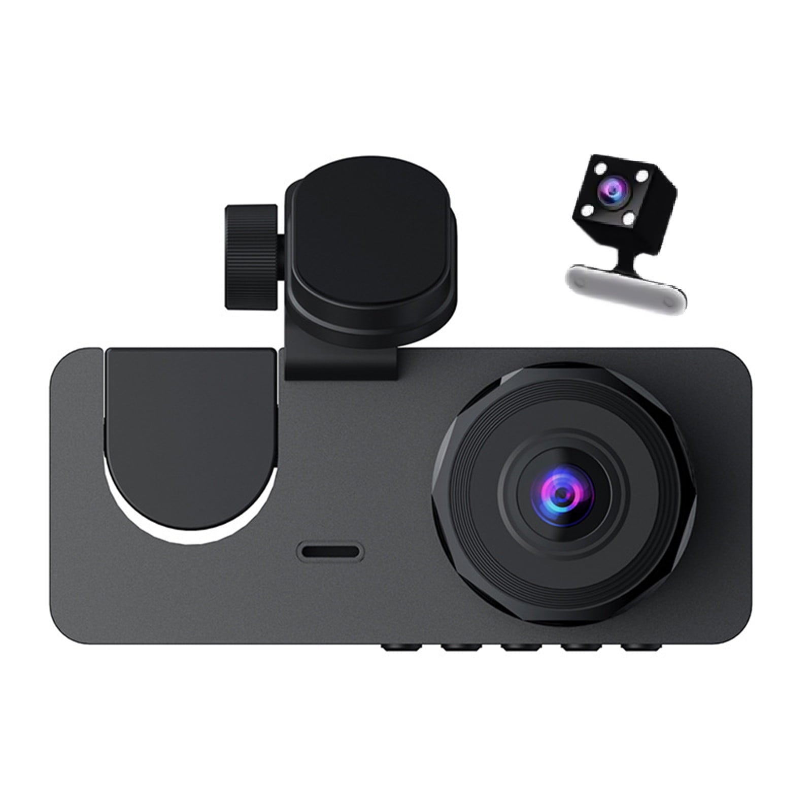 Vehicle Camera Clearance 3 Channel Dash Cam Front And Rear Inside,HD 1080P Dash Camera,170°+140° Wide Angle,IR Night Vision,Loop Recording,G-Sensor