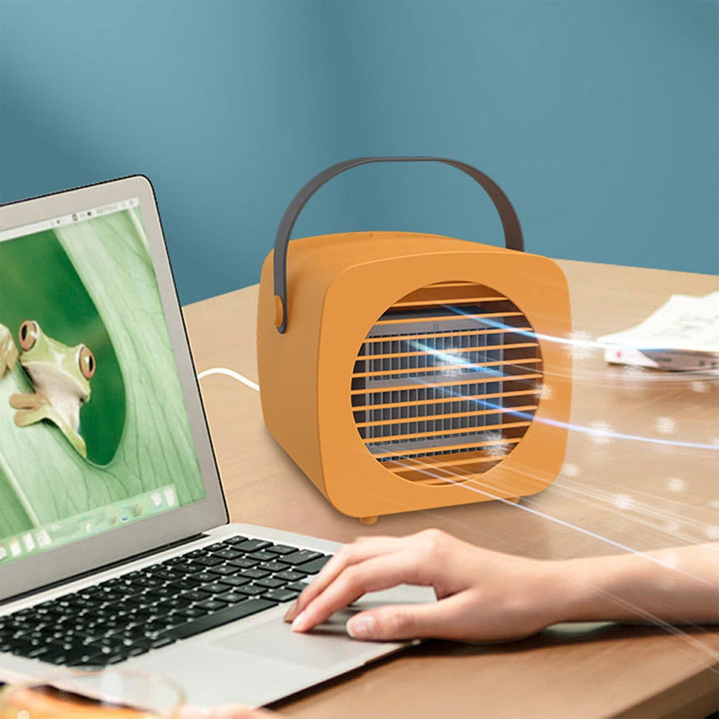 Vikakiooze 2023 Promotion on sale, Portable Air Cooler, Office Silent Mini Evaporative Air Fan, U Rechargeable Small Fan