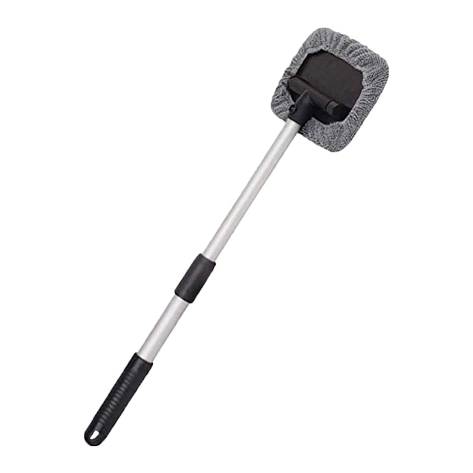Vikakiooze Car Window Cleaner, Microfiber Car Windshield Cleaning Tool with Extendable Handle and Washable Reusable Cloth Pad Head Auto Interior Exterior Glass Wiper Kits,Promotion On sale