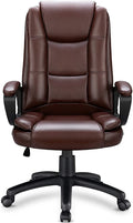 Vitesse Home Office Chair, Big and Tall Chair 8 Hours Heavy Duty Design, Ergonomic High Back Cushion Lumbar Back Support, Computer Desk Chair, , Adjustable Executive Leather Chair With Arms (Brown)