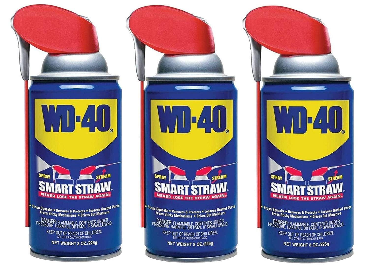 WD-40 Multi-Use Product with Smart Straw Sprays 2 Ways, 8 OZ - (3-Pack)
