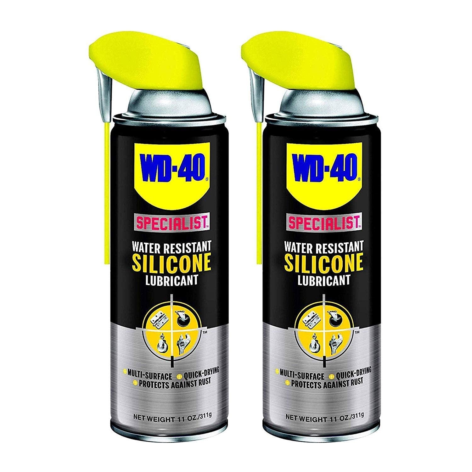 WD-40 Specialist Water Resistant Silicone Lubricant Spray, 11 Ounces 2 Pack