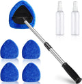 Walkfairy 25.6'' Extendable Longer Windshield Cleaning Tool, Stronger Absorbent Car Window Cleaner with 5 pcs Washable Pads and 2 pcs 60ml Spray Bottles Multifunctional Use Windshield Cleaner Tool Kit