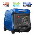 Westinghouse 4500 Peak Watt Portable Dual Fuel Inverter Generator, Recoil Start, Gas/Propane