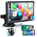 Wireless Apple CarPlay Dash Mount, Portable Car Stereo, Android Auto, Drivemate, 7-Inch Full HD Touchscreen, Car Audio Receiver, Bluetooth Handsfree, Car Buddy, Rear Camera, TF/USB/AUX Input