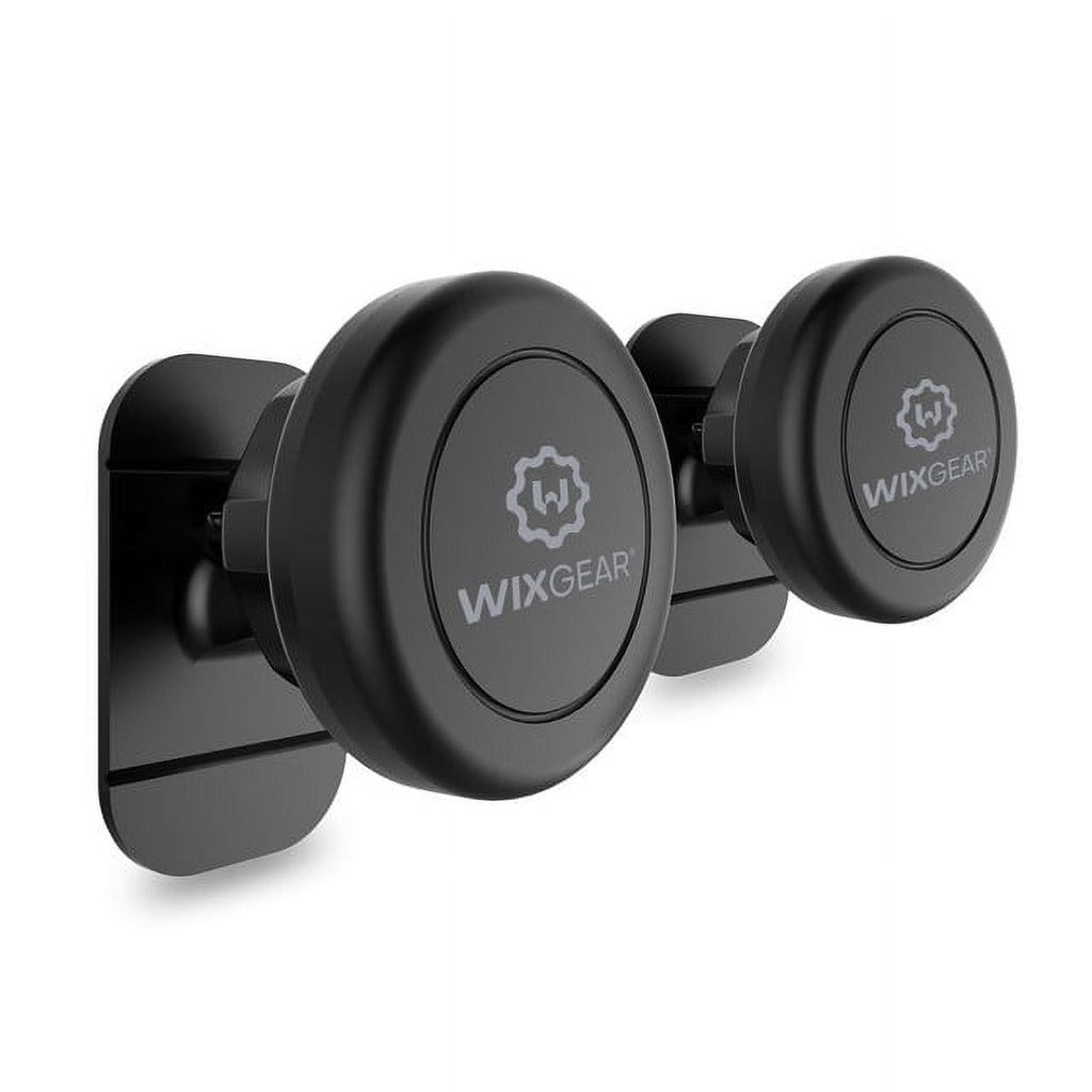 WixGear Magnetic Phone Car Mount, Universal Stick On (2 Pack) Dashboard Magnetic Car Mount Holder, for Cell Phones and Mini Tablets with Fast Swift-snap Technology, Magnetic Cell Phone Mount