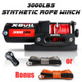 X-BULL 12V 3000LBS Electric Winch Synthetic Rope Electric Winch for Towing ATV/UTV Off Road