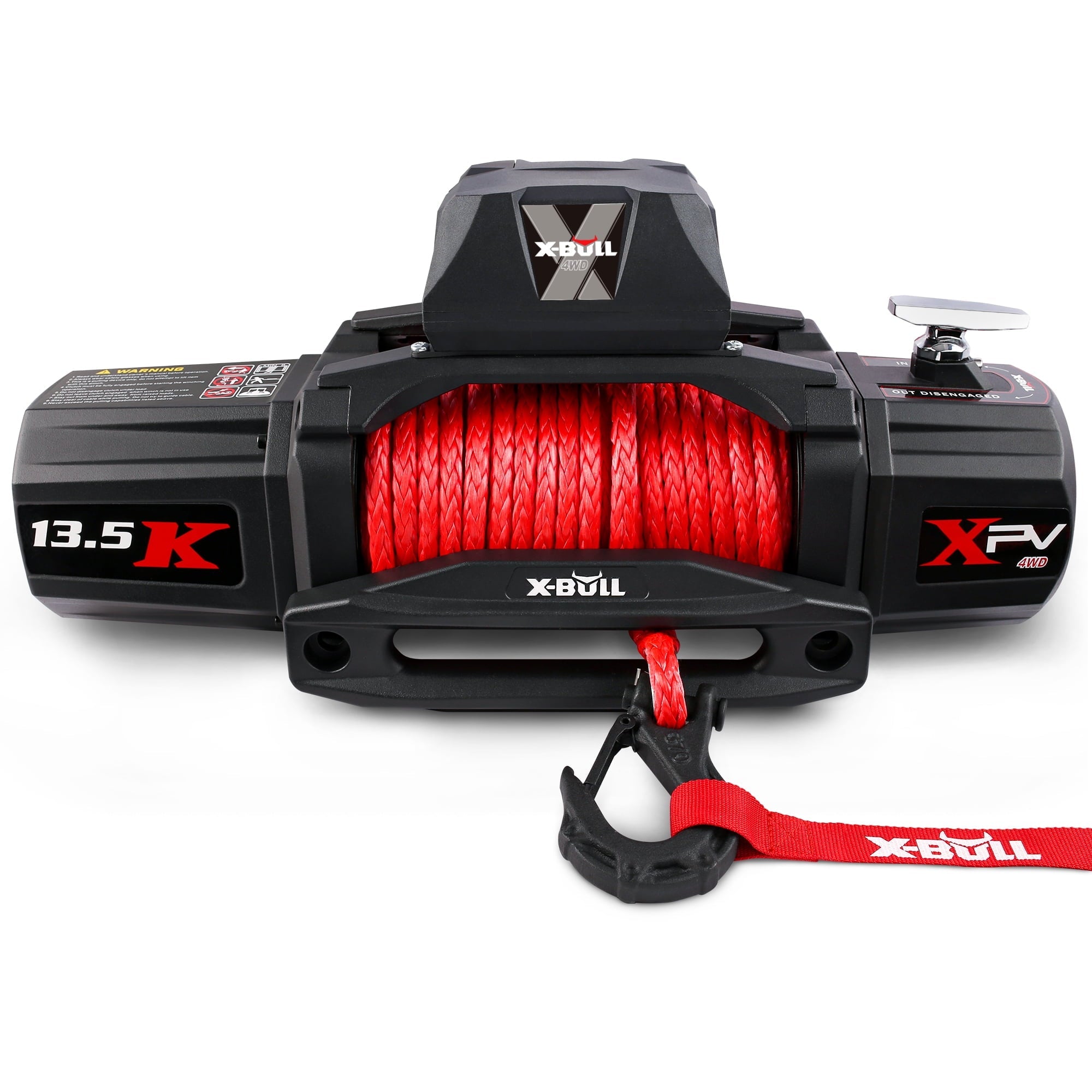 X-BULL Winch-13500 lb. Load Capacity Electric Winch Kit 12V Synthetic Rope,Waterproof IP67 Electric Winch with Hawse Fairlead, with Wireless Handheld Remote and Corded Control Recovery