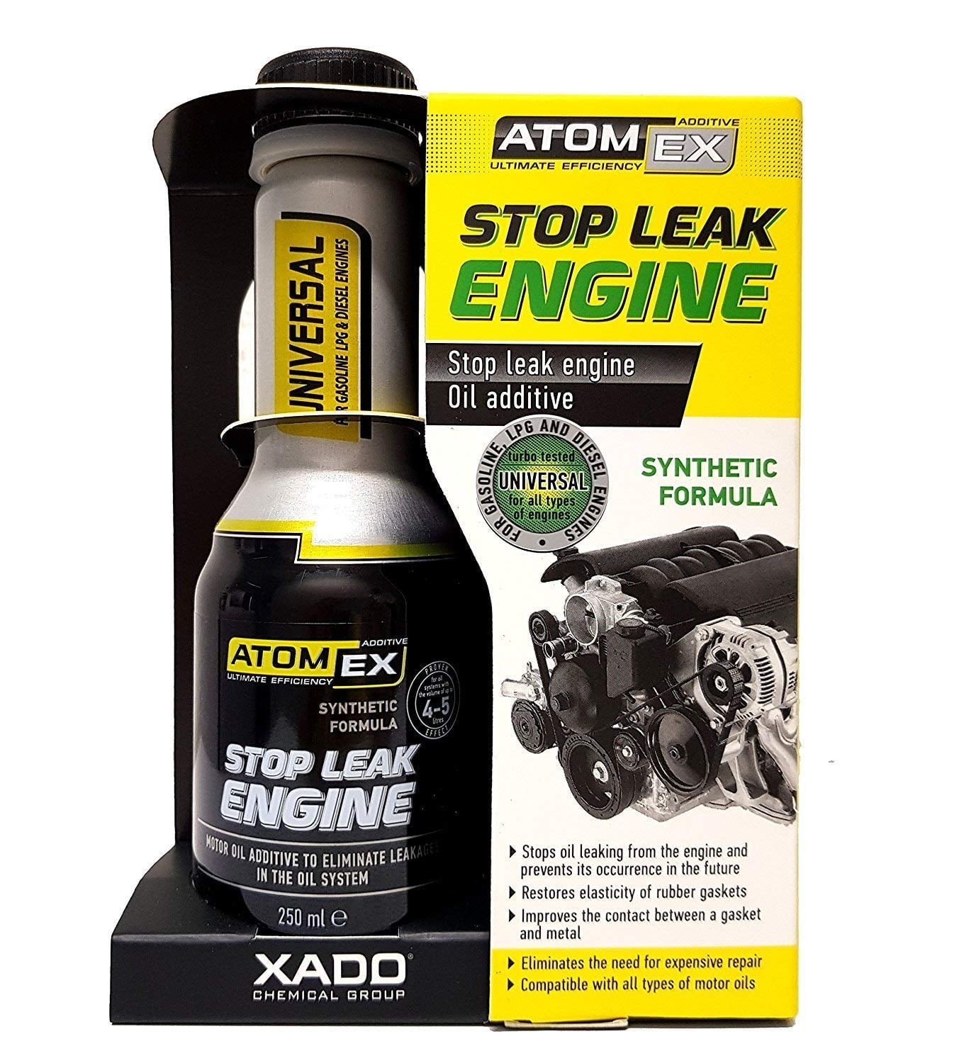 XADO Stop leak engine Synthetic Formula Restores the elasticity of sealing materials