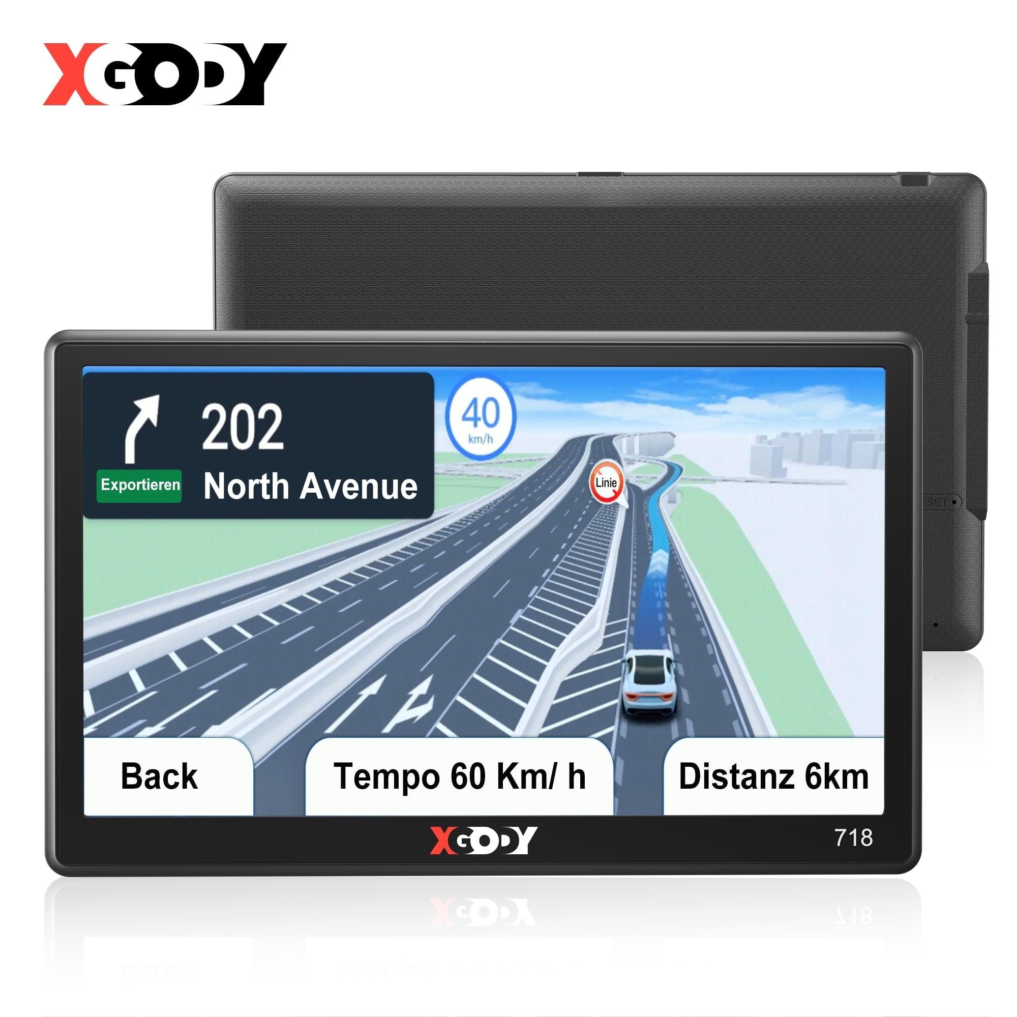 XGODY 7 inch GPS Navigation for Car 2023 Maps Free Lifetime Map Update Sat Nav GPS for Car Truck GPS Navigator with Voice Guidance Speed Camera Warning