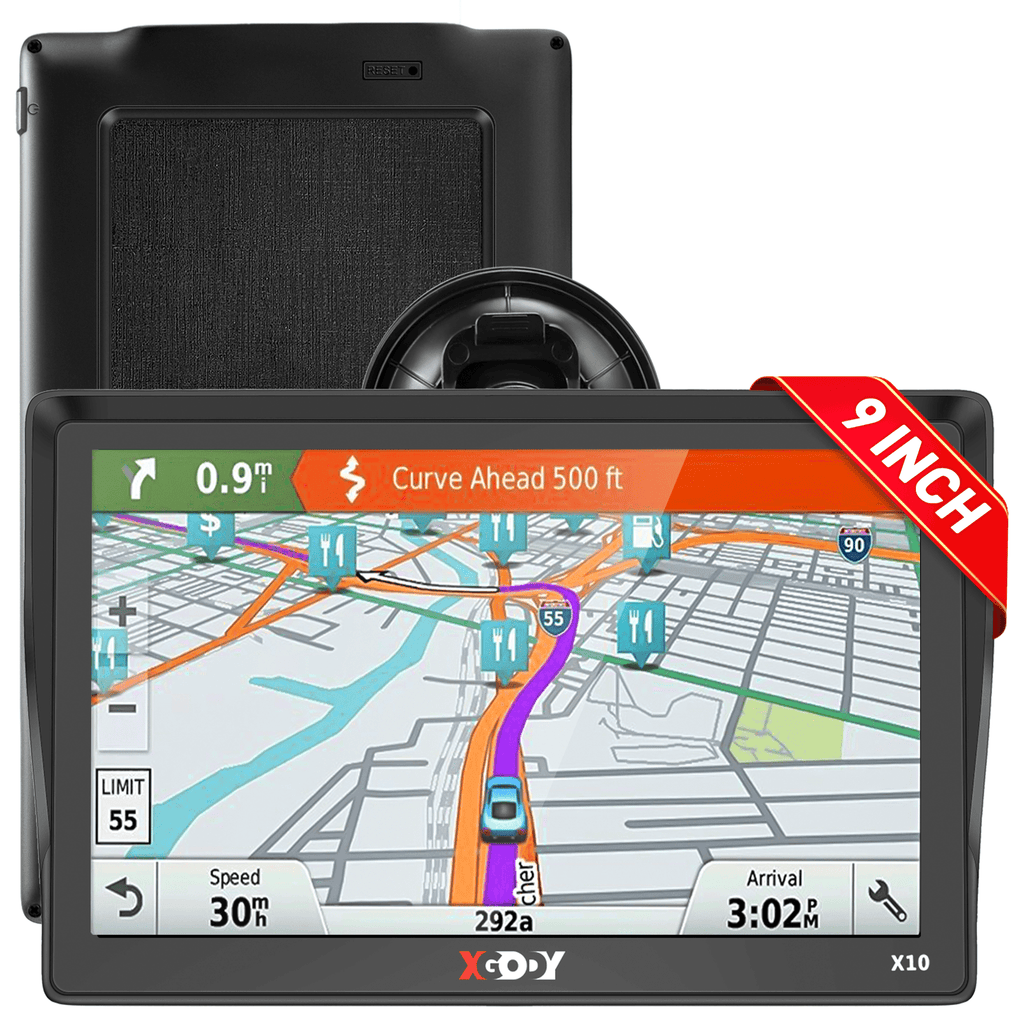 XGODY 9 inch Truck GPS Navigation for Car GPS 2023 Lifetime Free Map Updates GPS for Car with Voice Guidance Speed Camera Warning Route Planning