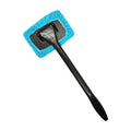 XMMSWDLA Car Window Cleaner, Windshield Cleaning Tool, Extendable Handle Brush Reusable Washable Microfiber Pads, Blue
