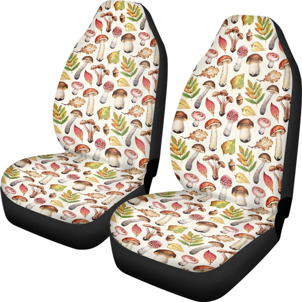 Xoenoiee Car Auto Seat Covers High Back Bucket Seat Cover Auto Front Seats Cover Mushrooms Fall Leaf Print Seat Protector Covers Fit Most Cars Sedan SUV Van Truck
