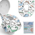 YIHATA Disposable Toilet Seat Covers - 20 Pack - Waterproof, Ideal for Kids and Adults – Extra Large, Individually Wrapped for Travel, Toddlers Potty Training in Public Restrooms (Dinosaurs)