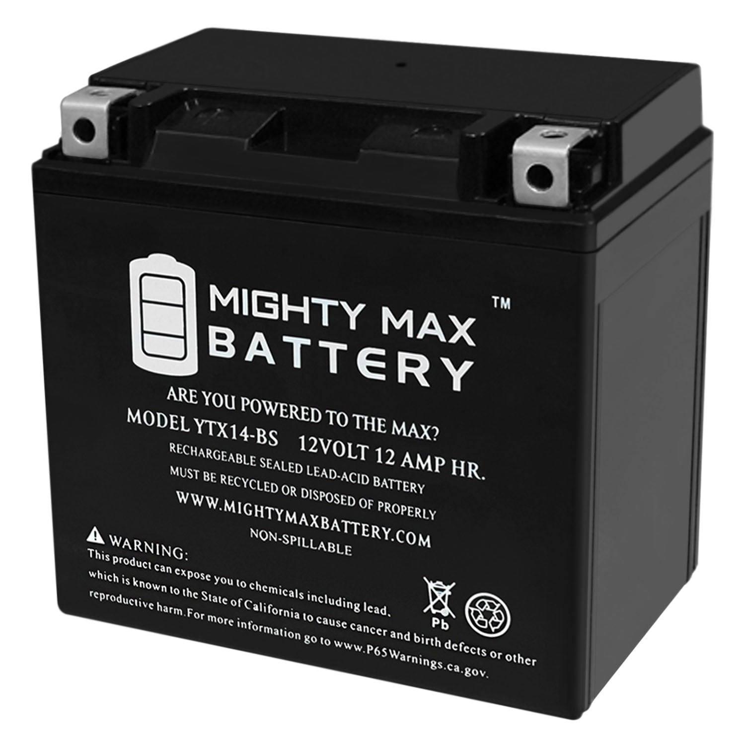 YTX14-BS Replacement Battery compatible with KTM 1290 Super Duke, R 2014-2016