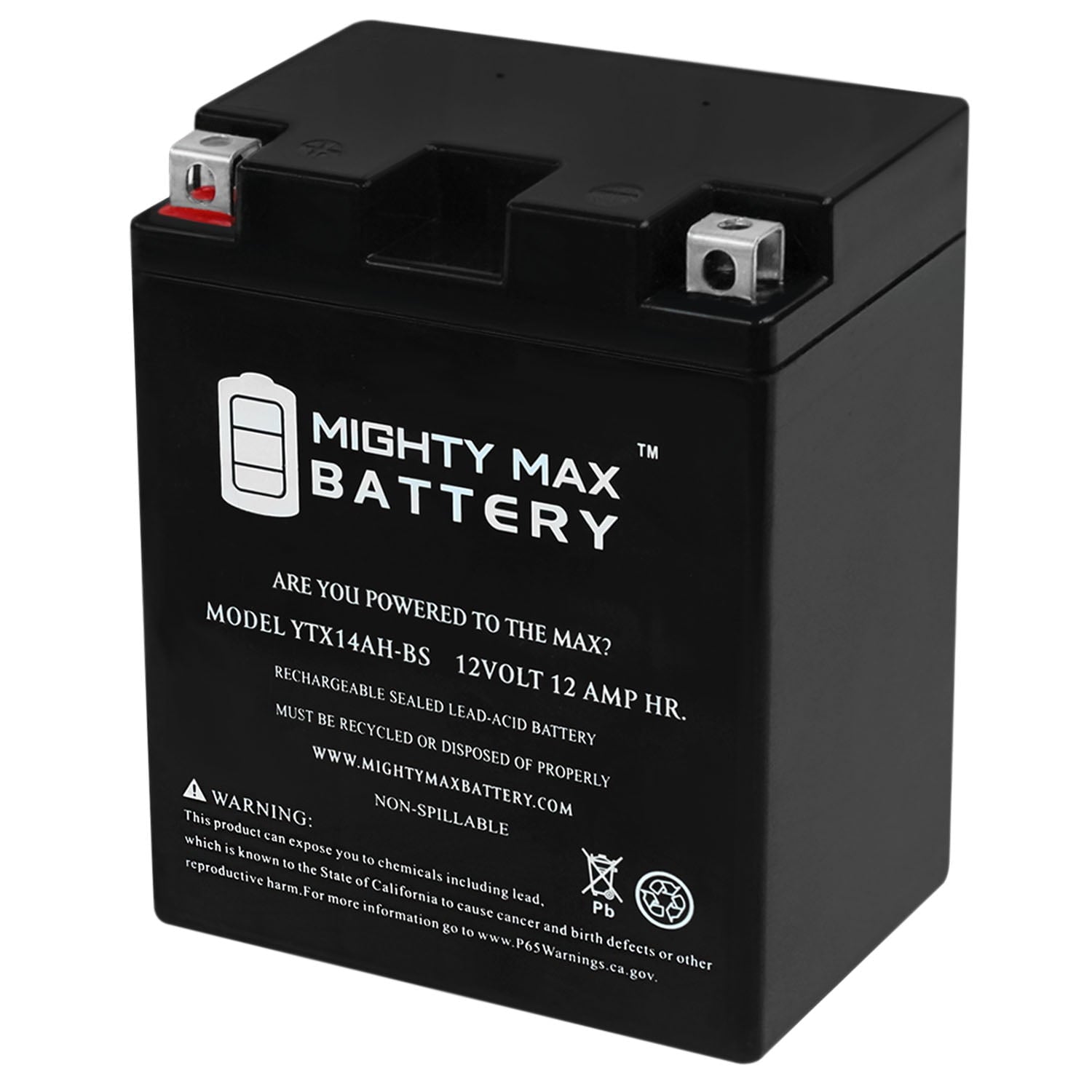 YTX14AH 12V 12AH Battery for Polaris 400 All Models '94-'14
