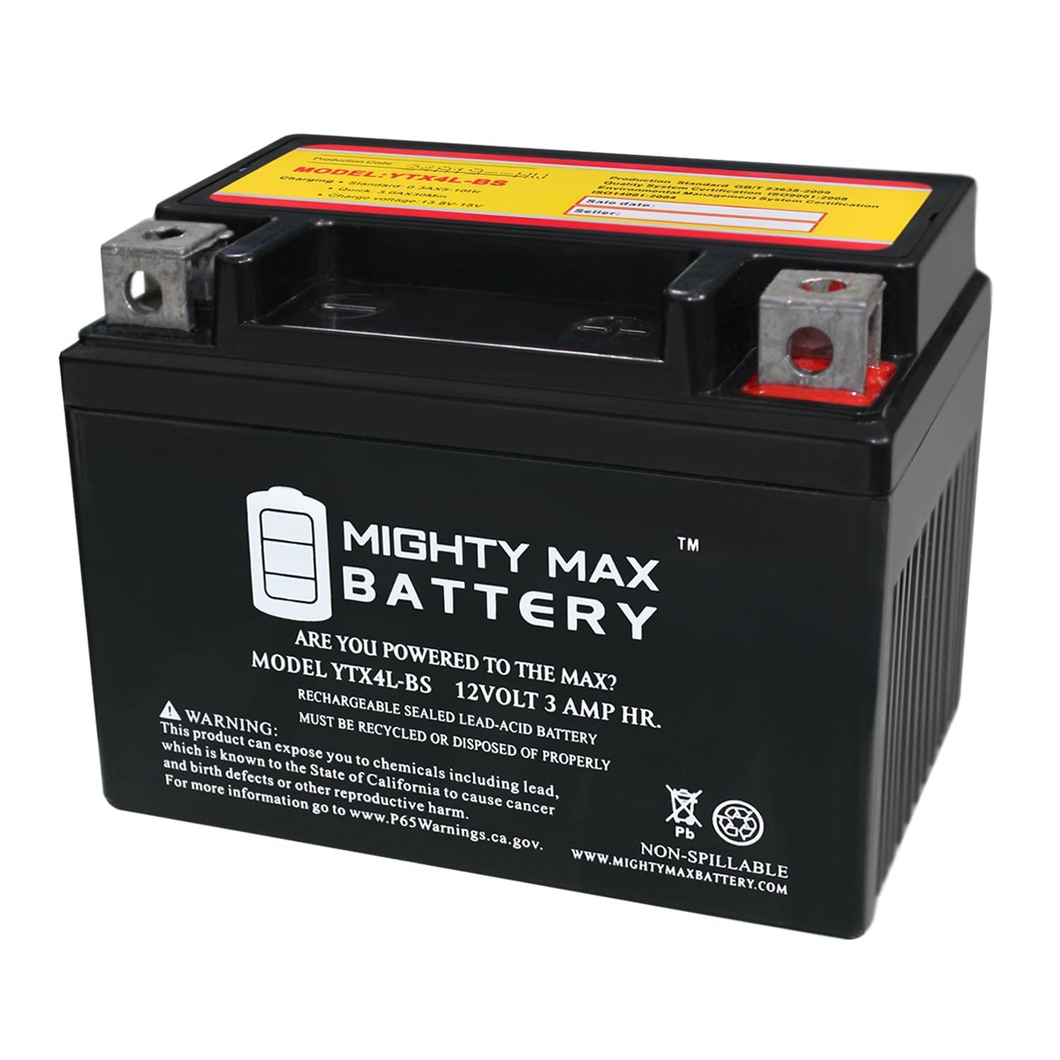 YTX4L-BS Replacement for Yamaha TTR125E/LE Motorcycle SLA AGM Battery