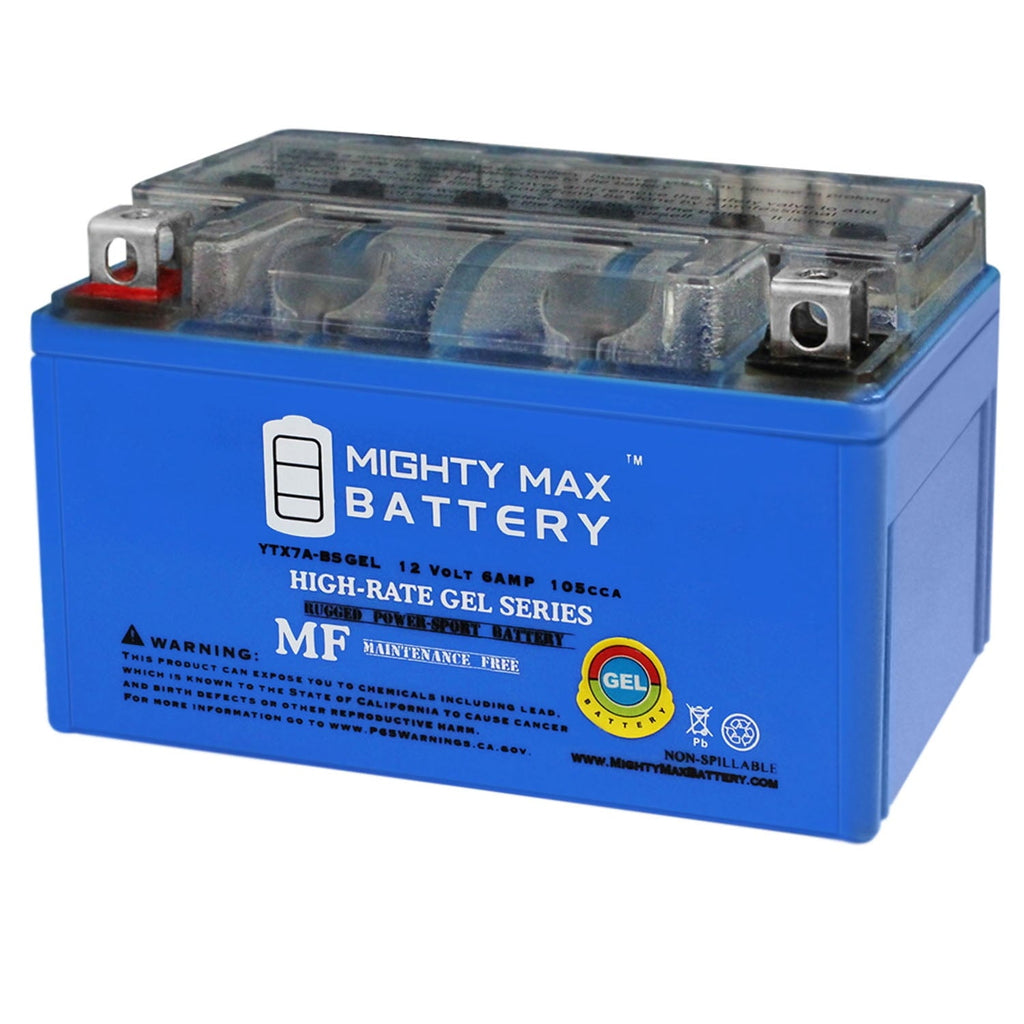 YTX7A-BS GEL Battery Replacement for Power-Sonic PTX7A-BS