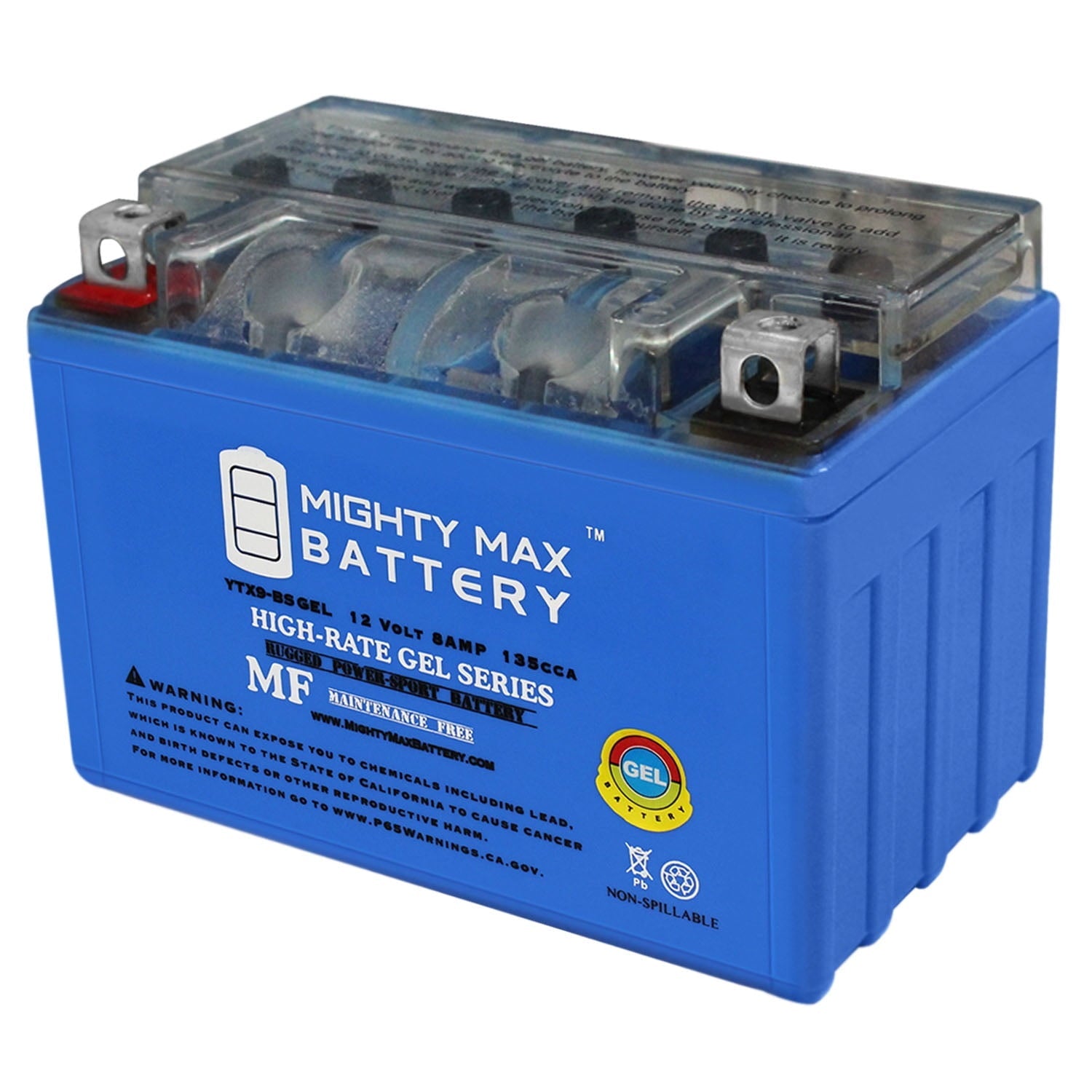 YTX9-BS GEL Battery for Snowmobile Mowers PWC Watercraft
