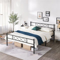 Yaheetech Metal Platform Bed Frame with Headboard and Footboard, Queen Size, Black