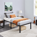 Yaheetech Twin Size Metal Platform Bed Frame with Steel Slat Support, Black