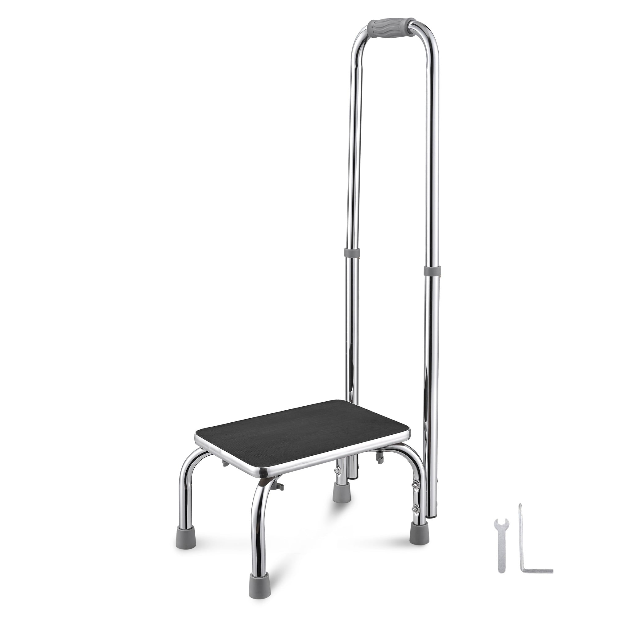 Yescom Medical Step Stool Non-Skid Steel Footstool with Handle Support for Seniors Kids