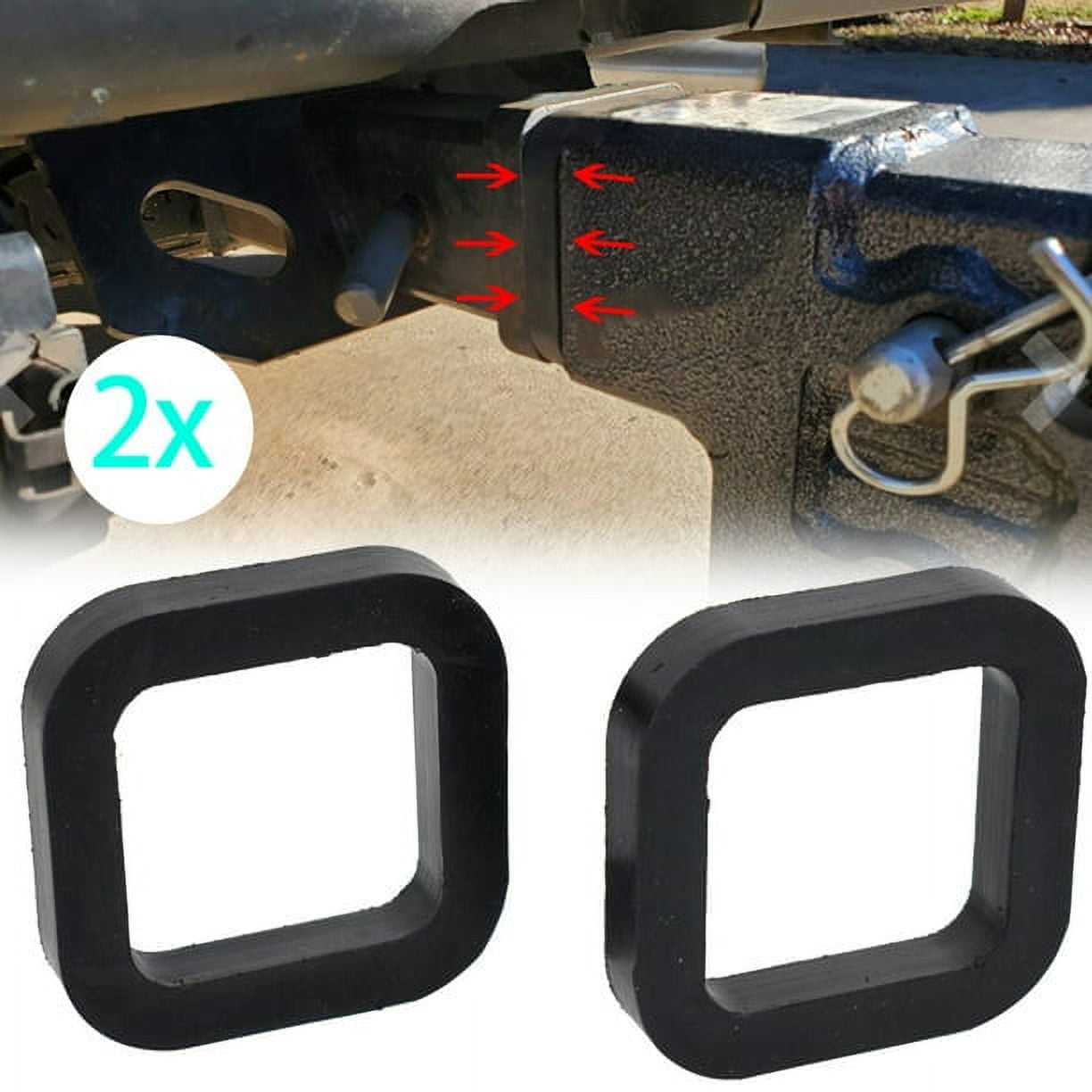 Yiyasu 2" Rubber Cushion Silencer Pad 2Pcs for Trailer Hitch Receiver Reduce Tow Rattle