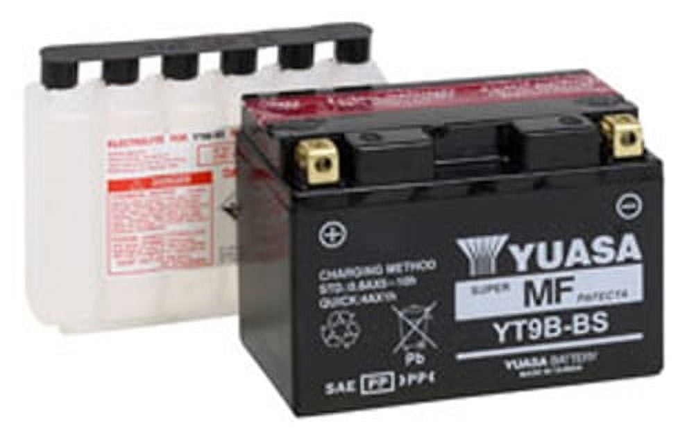 Yuasa AGM Maintenance-Free Battery YT9B-BS for Motorcycle