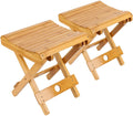 ZEONHAK 2 Pack 12 Inch Bamboo Folding Step Stool for Shower, Shaving and Foot Rest, Fishing, Fully Assembled