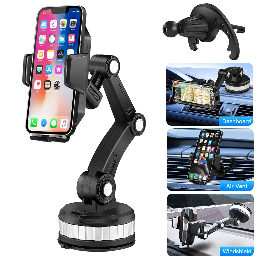 Zacro Universal Car Phone Holder Dashboard Windshield Phone Mount 360° Rotatable Suction Phone Holder for iPhone Smartphones