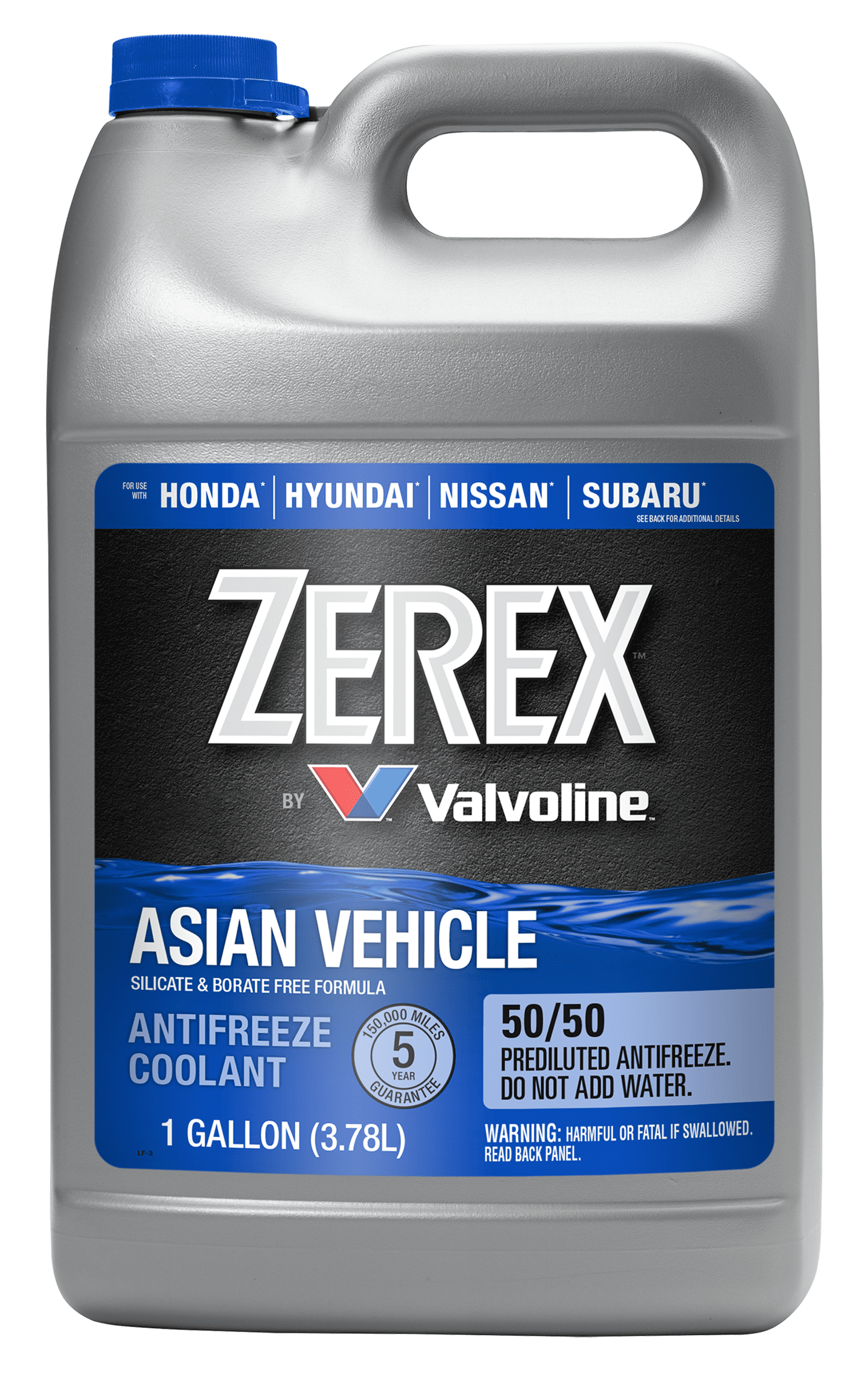 Zerex Asian Vehicle Blue Silicate and Borate Free Antifreeze / Coolant 50/50 Ready-to-Use 1 GA